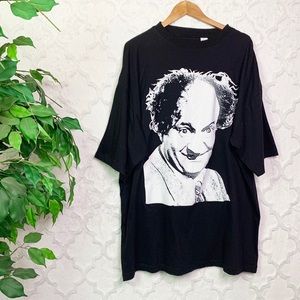 3 Stooges Larry Black Graphic Tee Shirt
